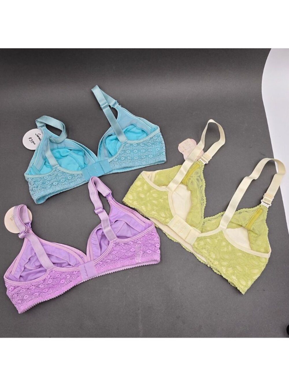 Belabumbum Lace Nursing Bra Lot Of 3 Small Pastel Blue Purple Cream Maternity - Picture 7 of 7